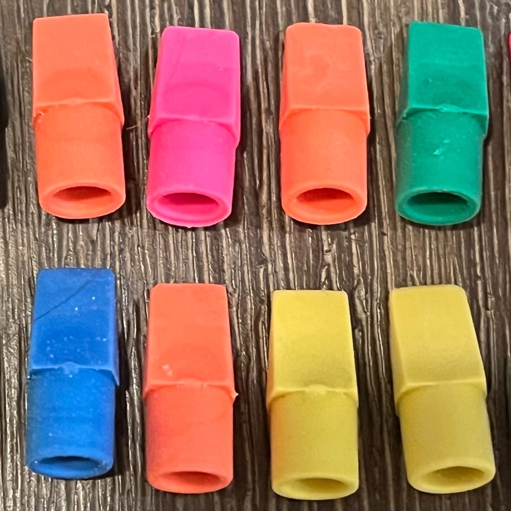 Colorful Pencil Eraser Caps Set - Picture 4 of 4